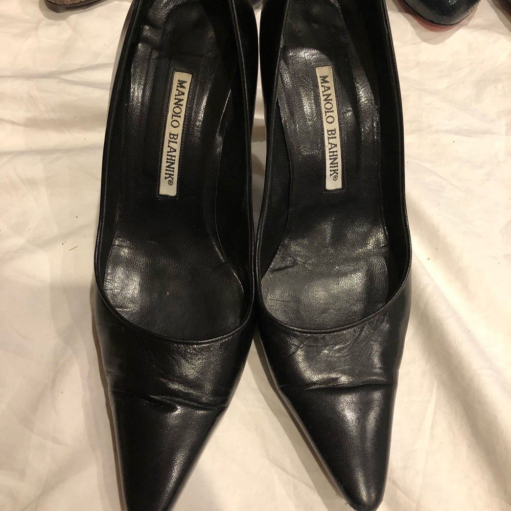 Manolo Blahnik leather pumps